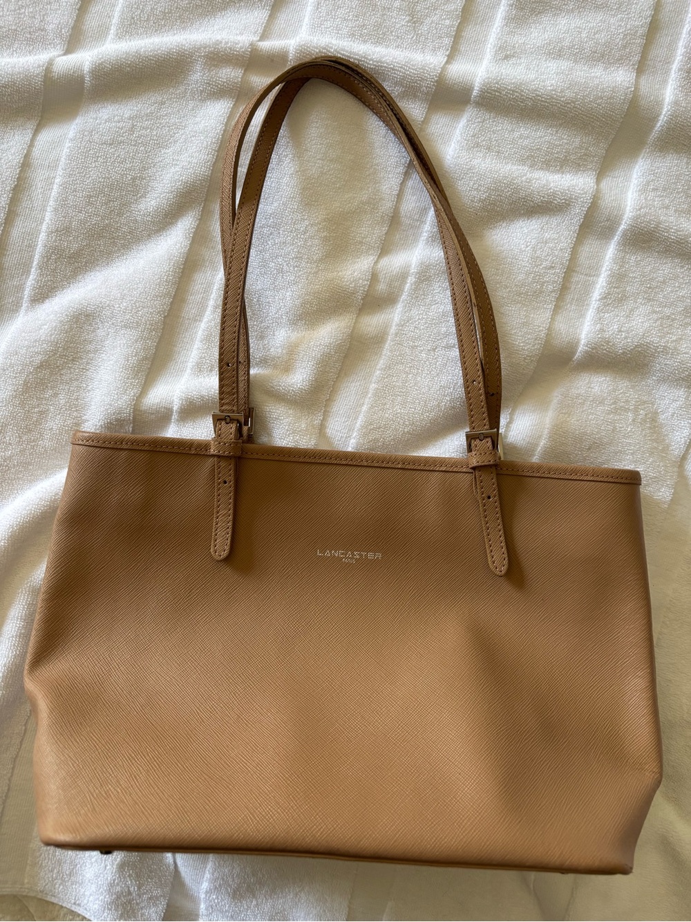 Lancaster Cognac Saffiano Leather Tote